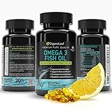 OrganoLeaf Omega 3 Fish Oil Supplement Triple Strength - Supports Immune System - Reduces symptoms of inflammation & chronic skin ailments - High EPA/DHA - Lemon flavored softgel capsules - Burpless