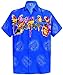 La Leela Men's Aloha Hawaiian Shirt Short Sleeve Button Down Casual Beach Party Blue