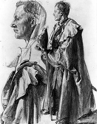 Adolph von Menzel Study of a Model for an Officer 1859-1860 Kupferstichkabinett Staatliche Museen zu Berlin 30" x 24" Fine Art Giclee Canvas Print (Unframed) Reproduction