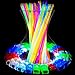 Glow Sticks and LED Finger Lights 140pk - Glow in The Dark Party Favors Pack w/ 100 Glow Sticks, 100 Connectors for Necklaces or Bracelets, and 40 Light Up Finger Accessories