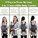 Cozy 4-in-1 Convertible Baby Carrier (Grey) - The Ergonomic Infant Carrier with Additional Padding in The Straps for Your Comfort. Ideal for Newborn to Toddler with 4 Ways to Carry