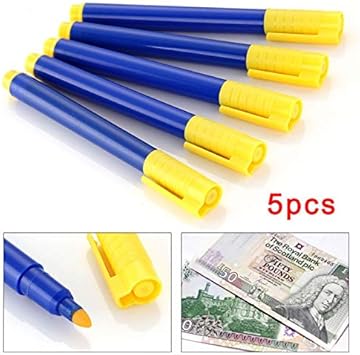 5 Pcs Stylo Roller Detection Argent Detecteur Stylo Detecteur De Faux Billets De Banque Detecteur Faux Billet Pour Toutes Devises
