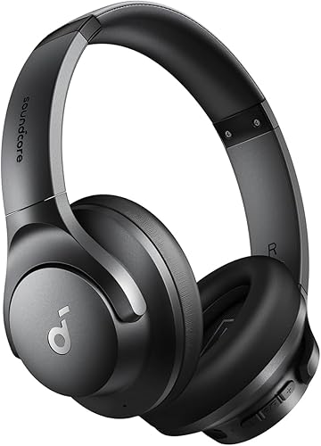 Soundcore by Anker Q20i Hybrid Active Noise Cancelling Headphones, Wireless Over-Ear Bluetooth, 40H Long ANC Playtime, Hi-Res Audio, Big Bass, Customize via an App, Transparency Mode (Black)