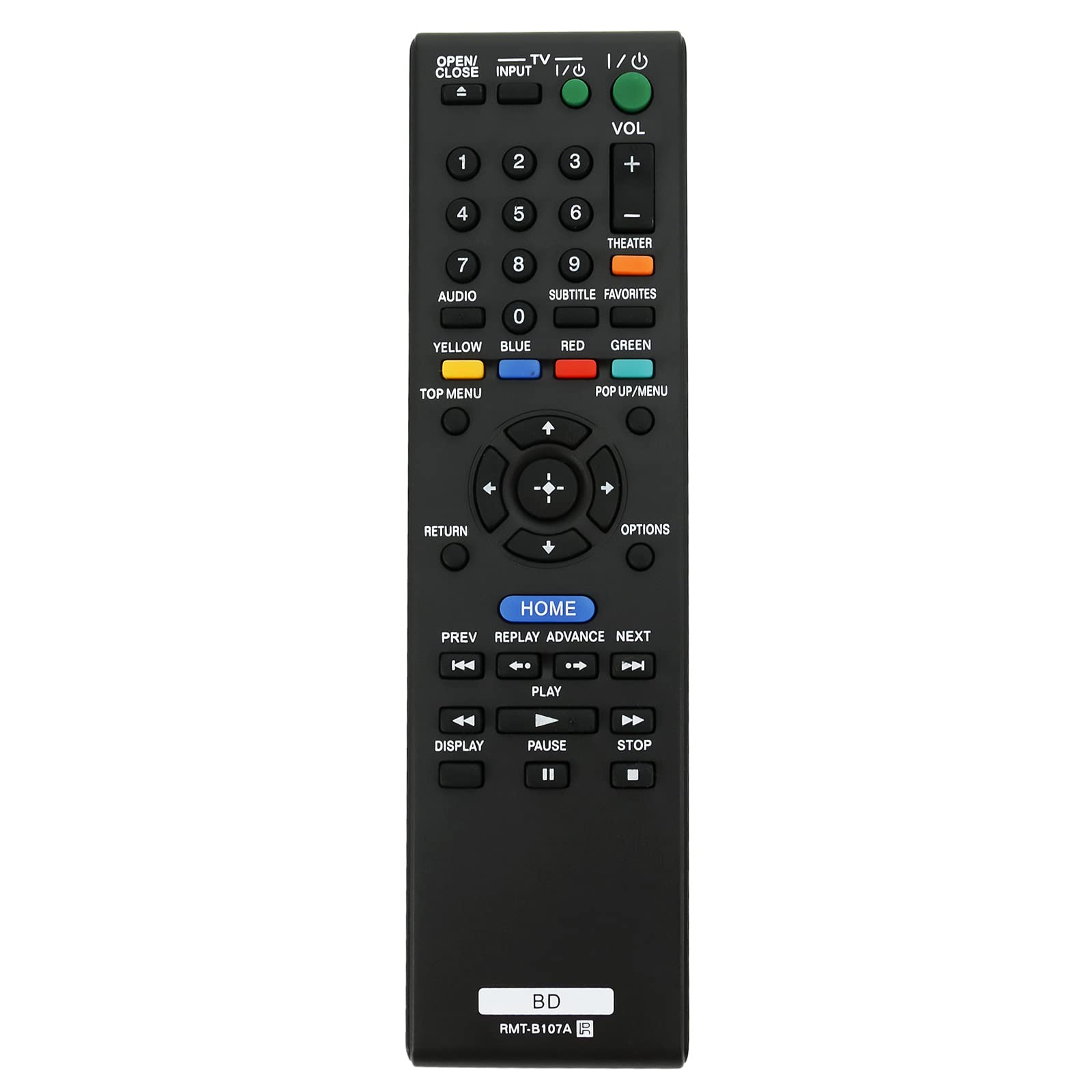RMT-B107A Replacement Remote Control Fit for Sony Blu-ray Disc DVD Player BDP-S370 BDP-S373 BDP-S470 BDP-S570