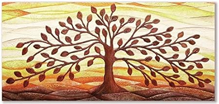 Quadro Albero Della Vita Con Sacra Famiglia Realizzato Su Pannello Di Legno Decorato Con Argento Oro E Bordo Perla Cm 80x40 H Arte Sacra Candotti