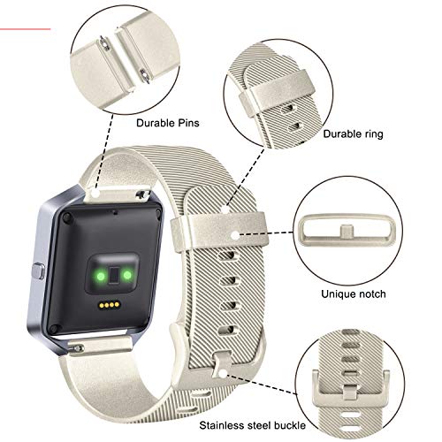Vancle Replacement Bands Compatible with Fitbit Blaze for Women Men, Gold, Large - Thumbnail 3
