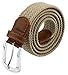 maikun Mens Belt, Canvas Elastic Belt, Mens Belts Leather Tip, Khaki, for 36''and below
