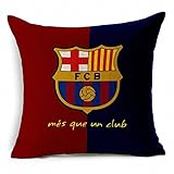 E-sunshine® Thick Cotton Blend Linen Square Throw Pillow Cover Decorative Cushion Case Pillow Case 18 X 18 Inches / 45 X 45 cm, New Football Club Badge (Barcelona)