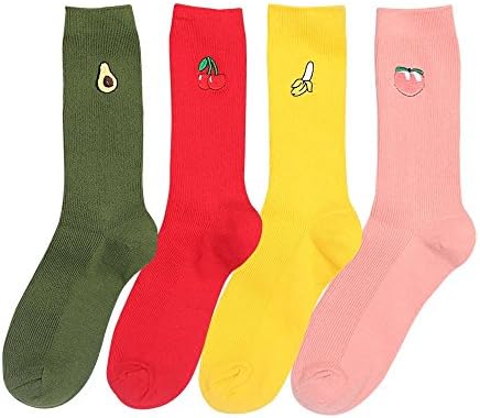 Women's Novelty Colorful Casual Cozy Cotton Crew Socks No Slip Cute Ladies Socks