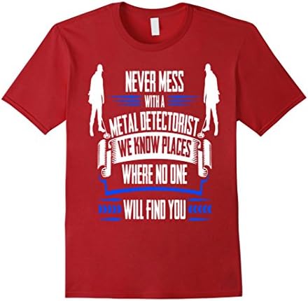 Mens Funny Metal Detecting T Shirt - We Know Places 2XL Cranberry