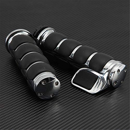 Motorcycle Handlebar Grips 1" 25mm Non-Slip Hand Grip for Motorcycles Cruisers Motor Bikes Choppers (Black-A)