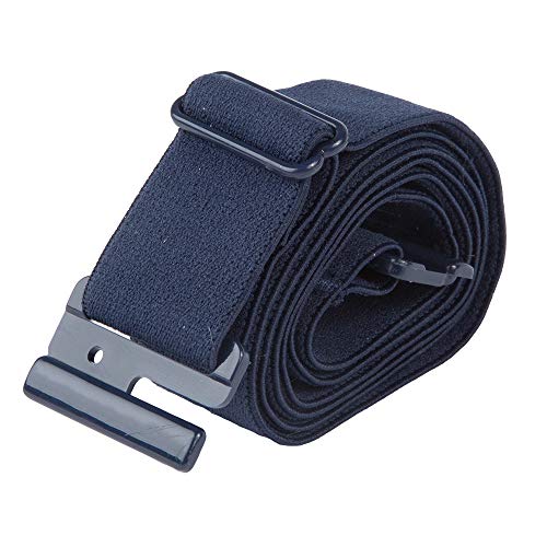 Adjustable Stretch Belt: No Show Flat Buckle, Non-Slip Backing (Navy Blue)