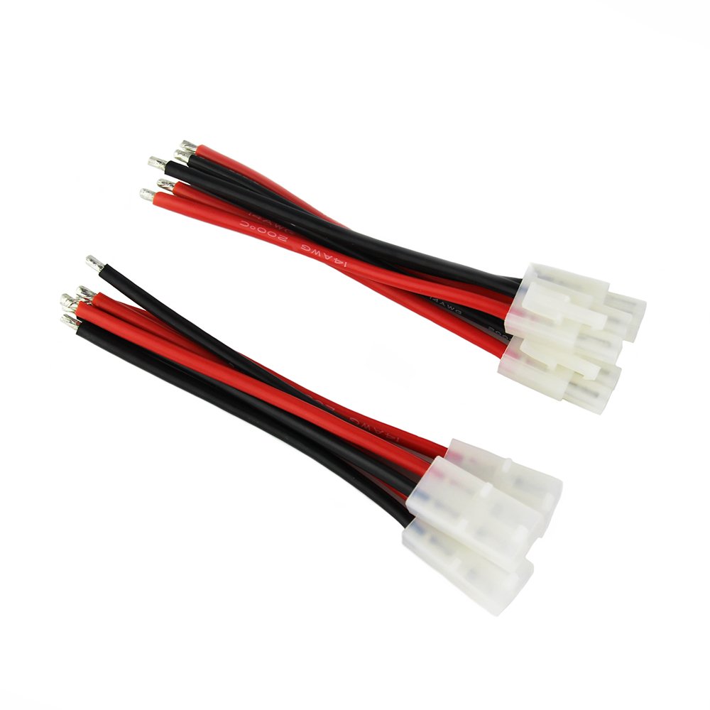 OliYin 3pairs compatible with Tamiya Plug Male Female Connector Adapter Cable 14awg 10cm for RC Car Lipo Battery Charge(pack of 3)
