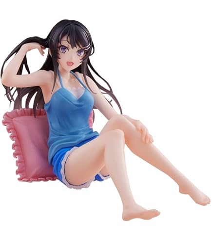 YLEAFUN Anime Rem & Ram Figure Noodle Stopper - 15.5cm PVC Sitting Pose Statue, Desktop Decoration
