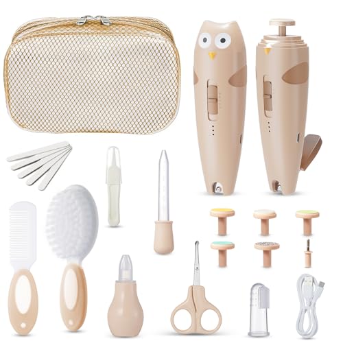 Lictin Baby Grooming Kit, 25 in 1 Electric Nail Clipper Set, Baby Safe Nail File with Auto Light, Newborn Nail Kit, Portable Baby Care Kit for Kids and