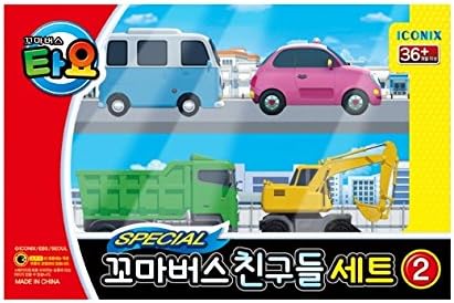 Animation Character Little Bus TAYO Friend Special Mini 4 Pcs Children kid No.2 Heart, Max, Poco, Bongbong