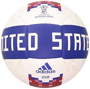 Image of adidas World Cup Soccer Official Licensed Product USA Ball, Size 5, White/Collegiate Green/Red