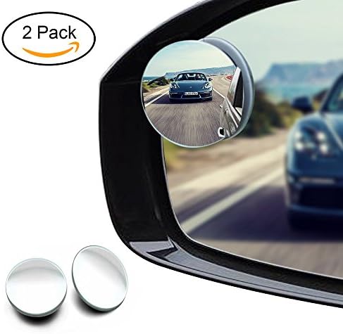 GOODYBUY Blind Spot Mirror, HD Glass Convex Rear View Mirror with 360° Rotatable + 30° Sway, Adjustable Wide Angle Rear View Mirrors for All Cars, Pack of 2