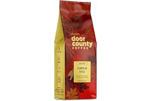 DOOR COUNTY COFFEE & TEA CO. Door County Coffee Pumpkin Spice Flavored Coffee Ground | 8 oz Bag | Fall Seasonal Coffee | Medium Roast | 100% Specialty Arabica Coffee | Cinnamon & Nutmeg Flavored Coffee
