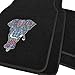 BDK MT-542_AM MT542 Trippy Elephant Embossed Design Carpet Car Floor Mats for Auto Van Truck SUV Front and Rear Full Set with Rubber Backing-Universal Fit, 4 Piece, Neon Butterflies Mats