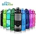 ZORRI Sports Water Bottle, 400/500/700ml/1L, BPA Free Leak Proof Tritan Lightweight Bottles for Outdoors,Camping,Cycling,Fitness,Gym,Yoga- Kids/Adults Drink Bottles with Filter, Lockable Pop Open Lid