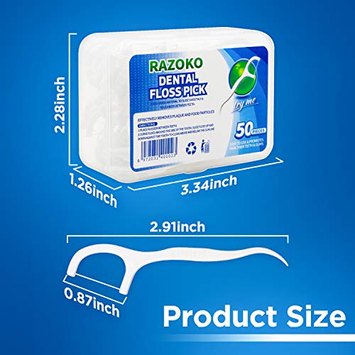 Dental Floss Picks High Toughness Toothpicks Sticks 8-Pack(400pcs) with Portable Case and Dental Picks Perfect for Family,Hotel,Travel