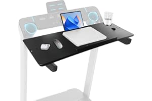 ANZHIRUOSU Universal Treadmill Desk Attachment - Fits Handlebars Up to 34", Adjustable Laptop Stand for Treadmill Workstations, Cup Holder & Tablet Mount Included