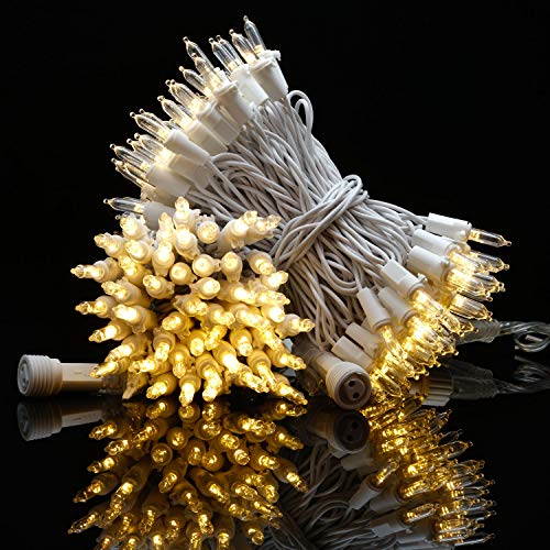 Color Changing LED Christmas Lights, 66 Ft White Wire 200 Count, Warm