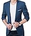 XQS Men's Stylish Slim Fit One Button Notch Lapel Patch blazer