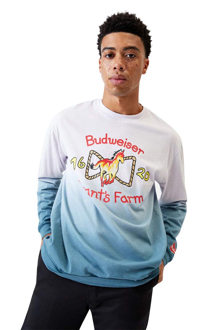 Budweiser Men's by PacSun Dip-Dyed Grant's Farm Long Sleeve T-Shirt - Multicolor