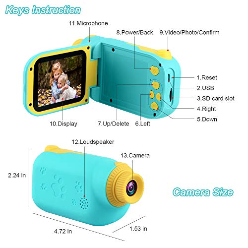 GKTZ Kids Video Camera Digital Cameras Camcorder Birthday Gifts for