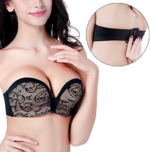 ClearLove7 Sexy Invisible Bra Strapless Push Up Lace Embroidery Women Body Shaper Lingerie