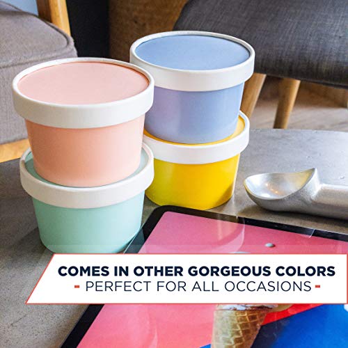 Glowcoast Ice Cream Containers With Lids 6 oz (Mini Pint, 30 set) Ice