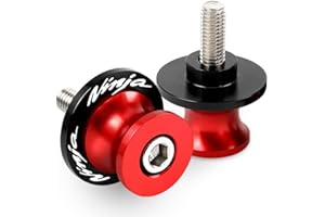GZYWMJZ Pack of 2 Motorcycle Swing Arm Spools For KAWASAKI Ninja650 Ninja400 NINJA 650 400 1000 2017-2024 2025 Ninja 500 SE ZX-4RR ZX6R ZX-10R ZH2 Accessories, M8 Swingarm Slider Stand Paddock Screw (Red)