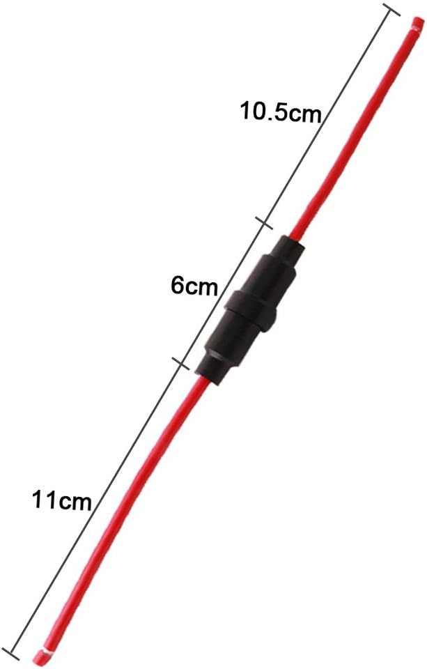 QitinDasen 12Pcs Professional 6 X 30mm AGC Glass Tube Fuse Holder Inline Screw Type Cap, 32V 20A Fuse Box with 16 AWG Wire - Image 3