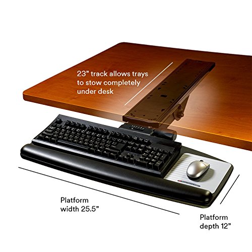 3M Keyboard Tray with Sturdy Wood Platform, Just Lift to Adjust Height