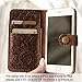 Genuine Italian Leather Case for Iphone 6 PLUS / iPhone 6s PLUS Leather Wallet Case Handmade Wristlet Cover Tooled Flower Brown