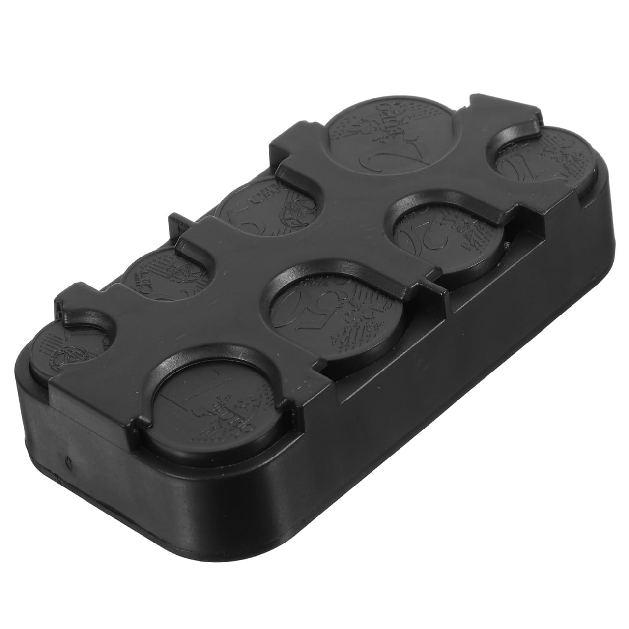Portable Black Plastic Coin Holder Organizer Box for Us and Euro Coins Slim Coin Storage Dispenser for Home Office and Travel