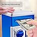 Jhua Cartoon Piggy Bank Password Electronic Money Bank Safe Saving Box ATM Bank Safe Locks Panda Smart Voice Prompt Money Piggy Box for Children (Blue)