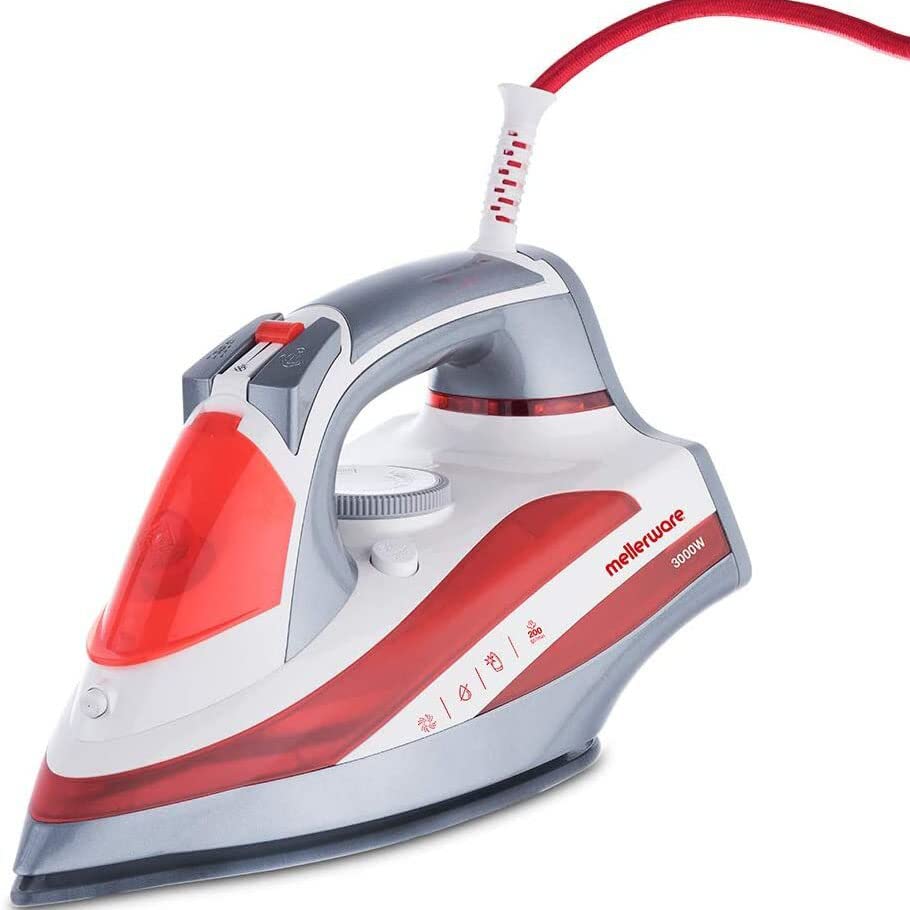 Mellerware-Plancha-de-Ropa-3000W-180-gmin-Golpe-Vapor-Calentamiento-Rapido-Suela-Ceramica-Antiadherente