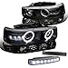 Spec-D Tuning for Chevy Silverado SMD Halo Black Projector Headlight+Smoke Bumper+LED Fog Lamp