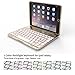 iPad mini 4 Wireless Keyboard Case with Colorful Backlit 135 Degree Adjustable Angles Addprime Gold Aluminum Alloy Shell and Back Plate Chocolate ABS Button Bluetooth 3.0 Keyboard for iPad A1538/A1550