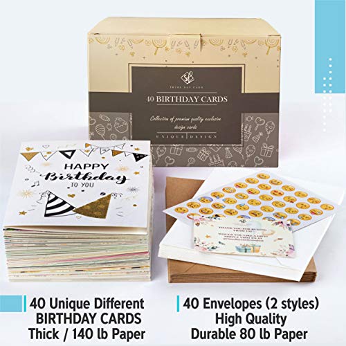 Happy Birthday Cards Assortment Bday Cards in Bulk 5x7 Assorted