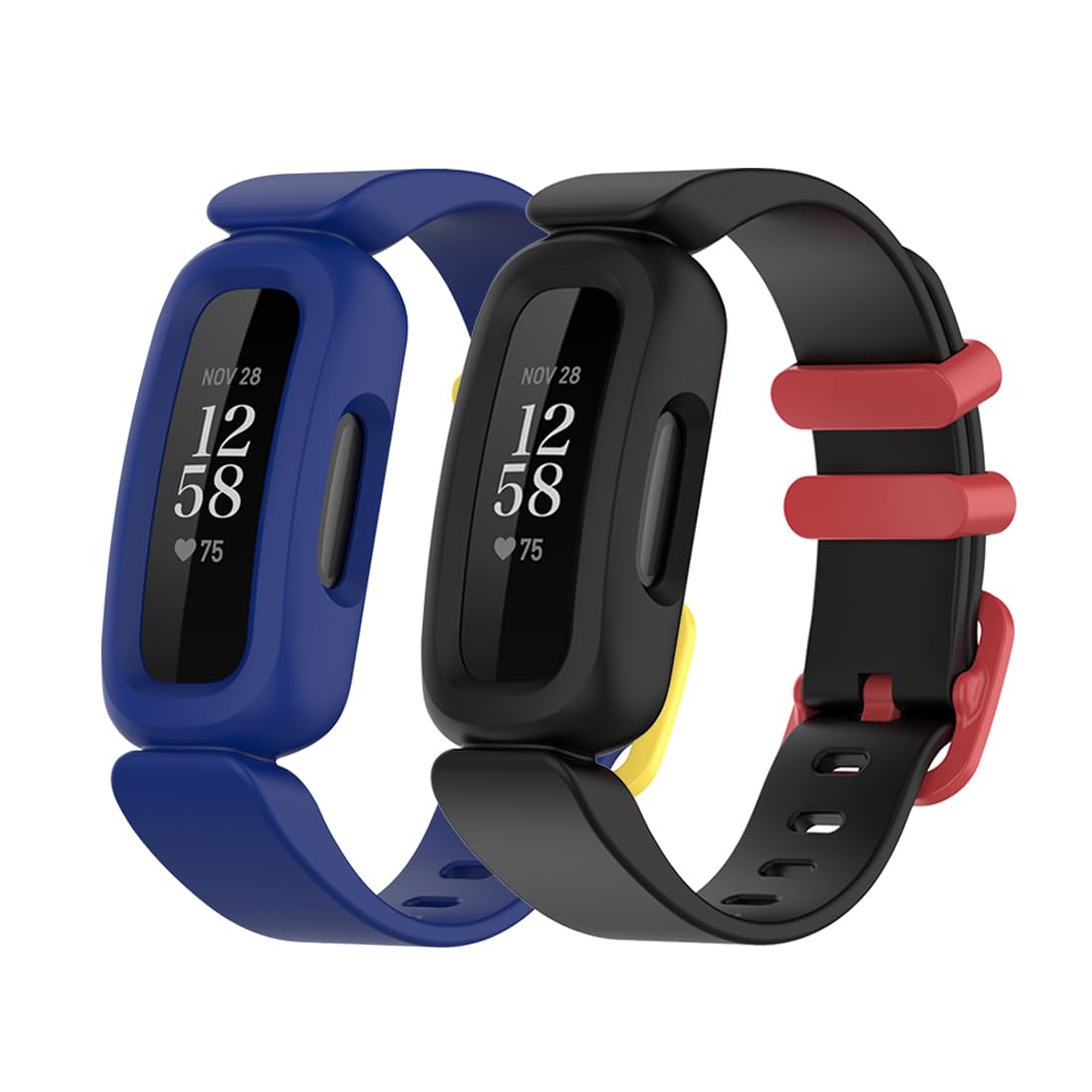 BexidoIera Strap Compatible with Fitbit Ace 3 Strap for Kids, [2 pieces/Set] Soft Silicone Sport Wristband Adjustable Accessory Bracelet Replacement Band for Fitbit Ace 3/Inspire 2 Boys Girls
