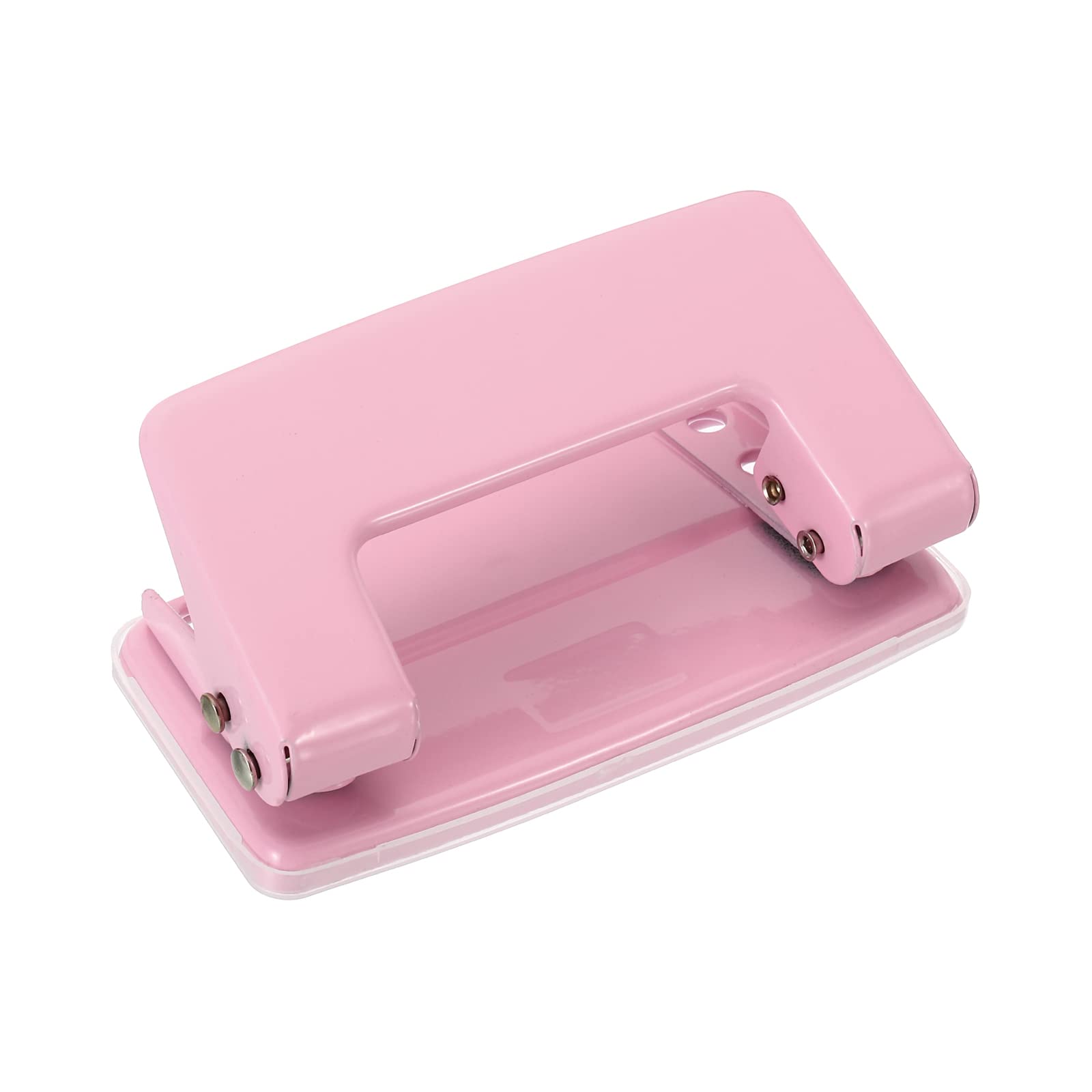 PATIKIL 1/4" 2 Hole Paper Punch, Metal Hole Puncher 8 Sheet Punch Capacity Hole Punch for Office and Home Supplies, Pink