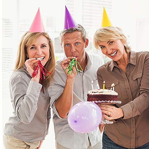 Iceyyyy 48 Pcs Party Horns Party Blowers Party Squawkers Glitter Party Fringed Noisemaker Blowouts Whistles for Birthday, Wedding, Chistmas, New Year Party - Thumbnail 4