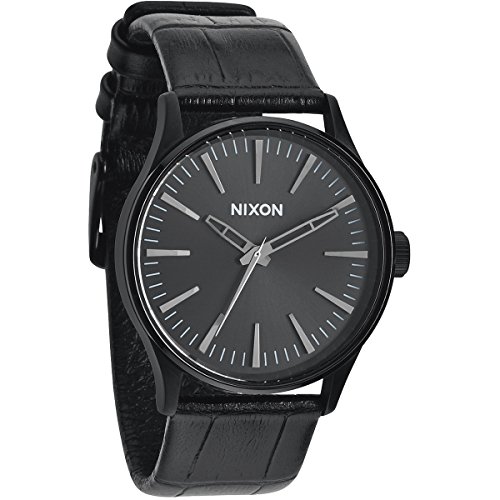 Nixon The Sentry Black Dial Stainless Steel Leather Quartz Men's Watch A377-1886