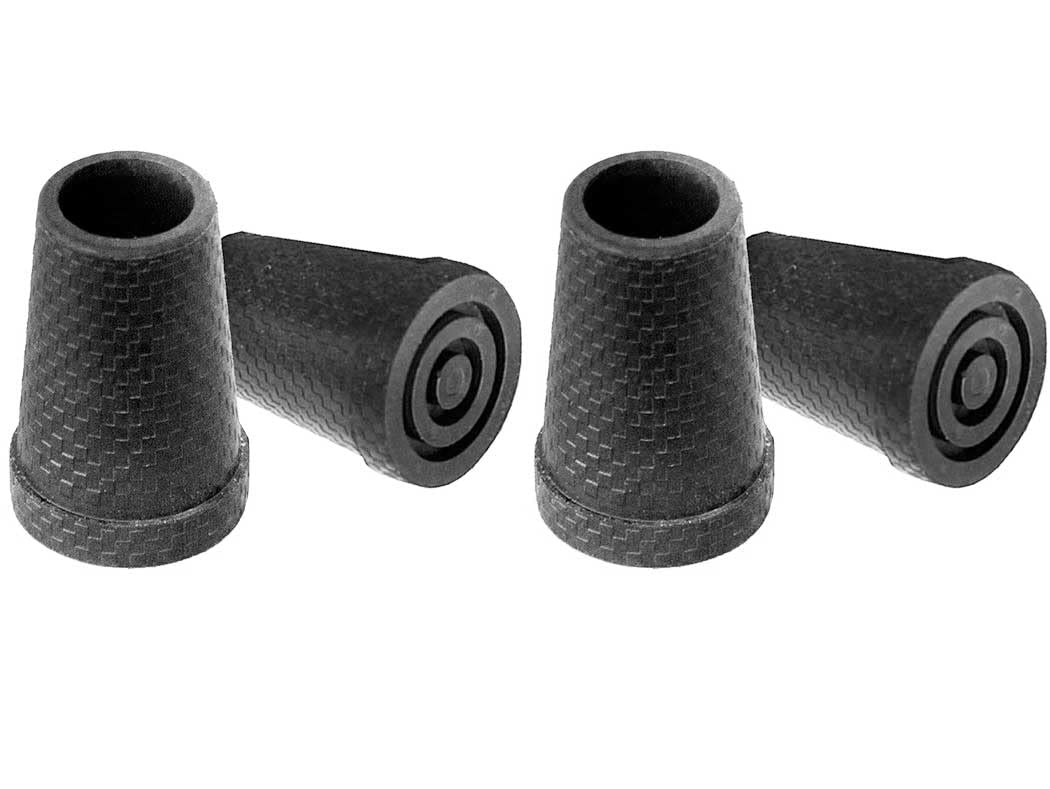 KMINA Walking Stick Rubber Ends 15mm 16mm (x4 Units), Non-Slip Rubber Replacement Cane Tip, Heavy Duty Ferrules for Crutches