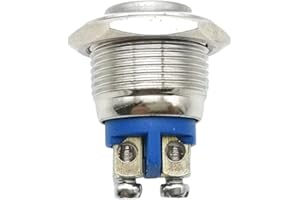 Button Metal Push 16mm Momentary Self-Reset Doorbell Foot Waterproof Round