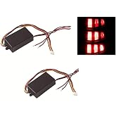 MACHSWON 2pcs Flash Strobe Controller 3-Step Sequential Flow Semi Dynamic Chase Flash Tail Light Module Boxes Black